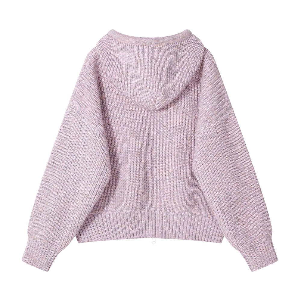 XinmonLee temperament casual soft Korean sweet age-reducing hooded knitted jacket autumn and winter lazy style sweater