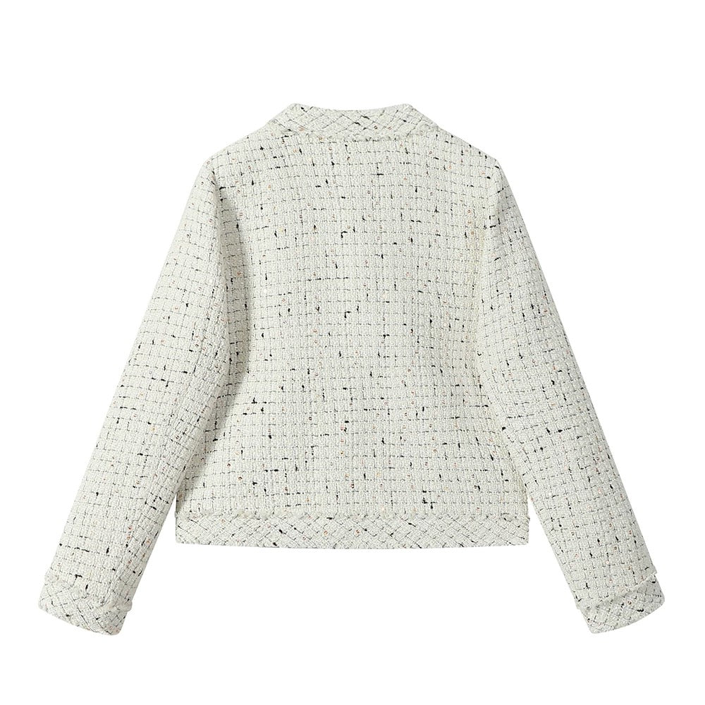 XinmonLee high-end temperament lady short tweed small fragrance style jacket autumn and winter bow design