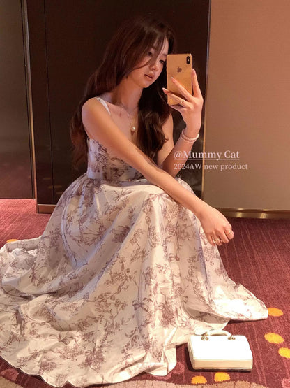 MummyCat laying eggs [Time Traveler] Medieval porcelain print romantic dress long dress
