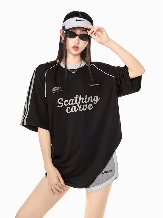 ICH MODE American outdoor quick-drying short-sleeved T-shirt women's summer new loose sports fitness half-sleeved top