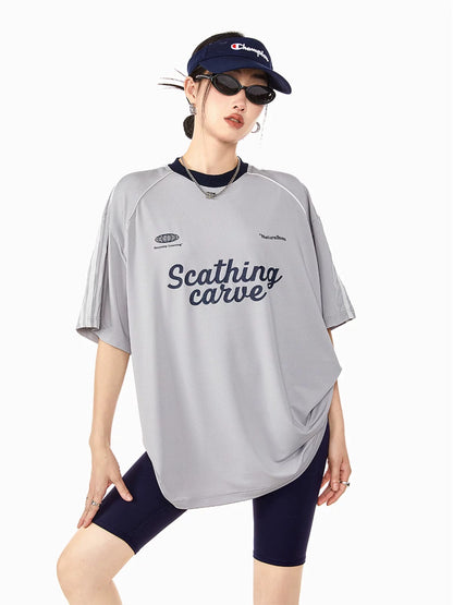 ICH MODE American outdoor quick-drying short-sleeved T-shirt women's summer new loose sports fitness half-sleeved top