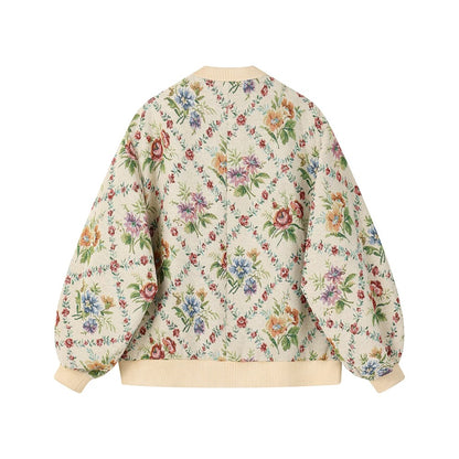 XinmonLee niche retro high-end oil painting jacquard baseball jacket autumn and winter jacket chic jacket super good-looking
