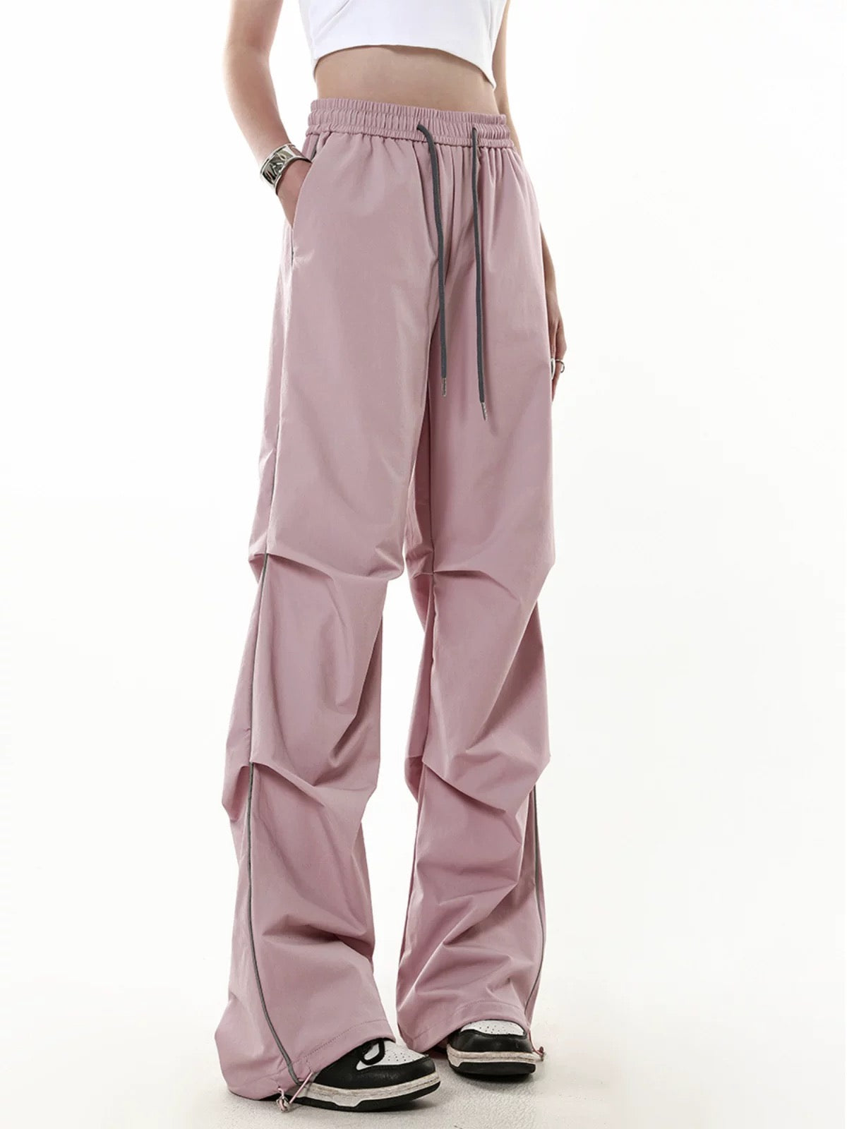 ICH MODE American paratrooper overalls women's spring and autumn high street loose casual straight wide-leg casual pants