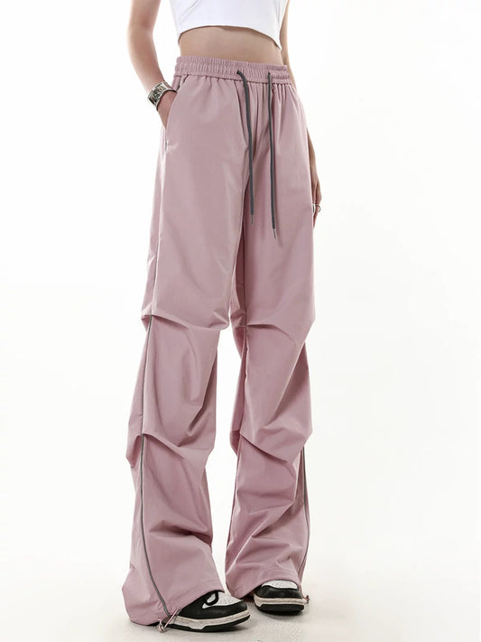 ICH MODE American paratrooper overalls women's spring and autumn high street loose casual straight wide-leg casual pants