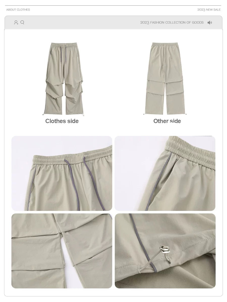 ICH MODE American paratrooper overalls women's spring and autumn high street loose casual straight wide-leg casual pants