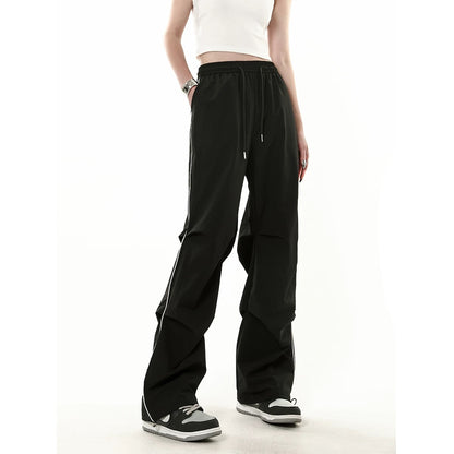 ICH MODE American paratrooper overalls women's spring and autumn high street loose casual straight wide-leg casual pants