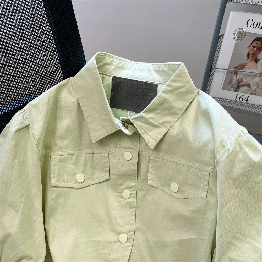 2024 New Fashionable Irregular Workwear Short Shirt for Men and Women, Summer Niche Casual Short-Sleeved Top/Jacket