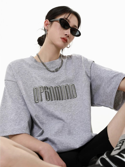 ICH MODE American retro heavyweight white short-sleeved T-shirt for women summer new loose and versatile half-sleeved top