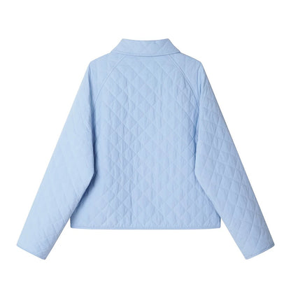 XinmonLee Korean style age-reducing temperament sweet diamond-shaped small fragrance style cotton coat autumn and winter short jacket top