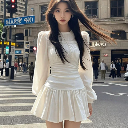 Coco KEKE 2024 Early Autumn New Puff Sleeve Waist Slimming Dress