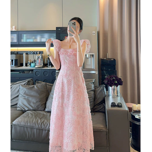 Zwinnie/Zwinnie [Customized fabric Chuhe] Fairy design light luxury dress GHY202403