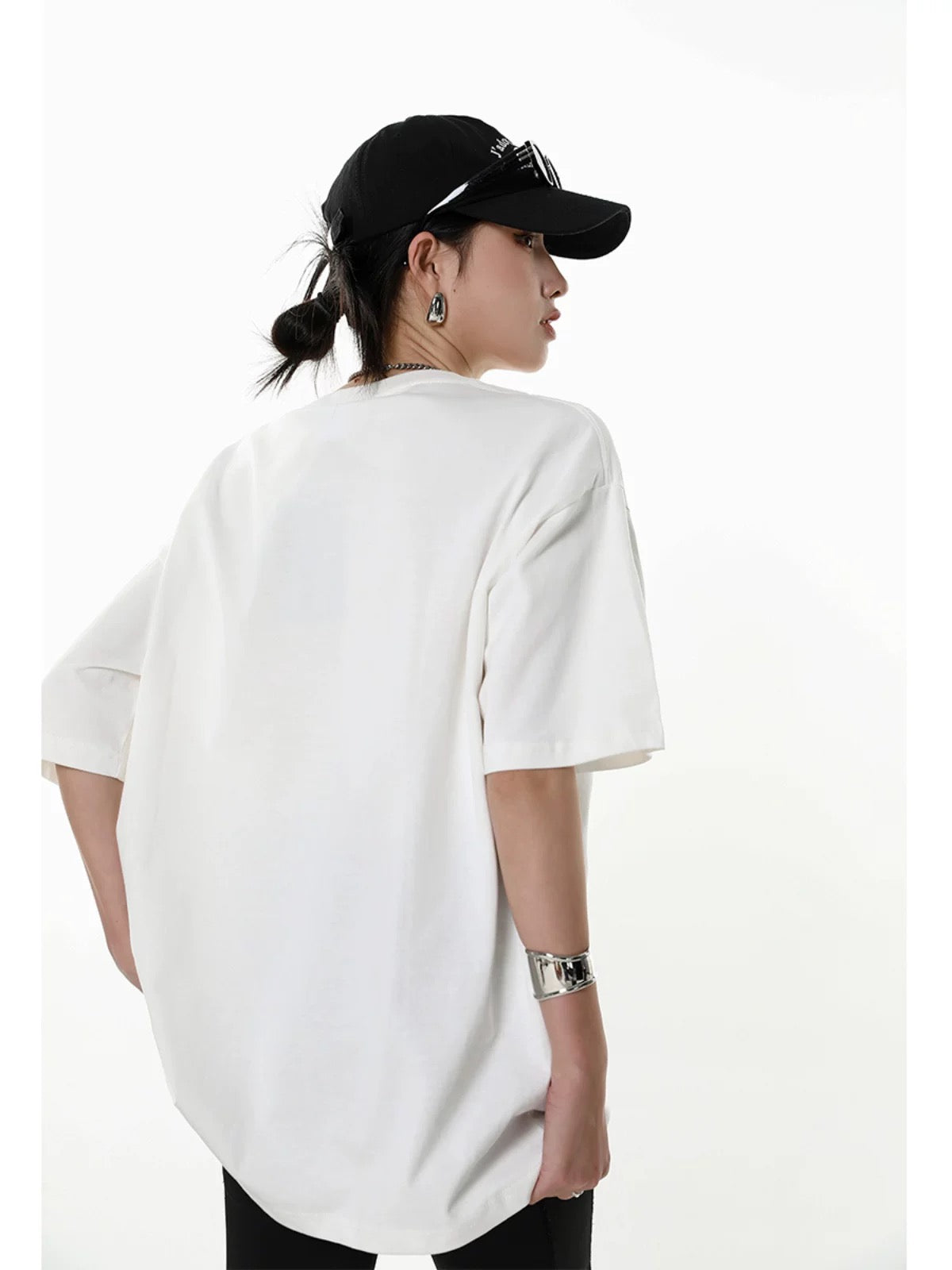 ICH MODE American retro letter printed white short-sleeved T-shirt for women summer new loose half-sleeved top