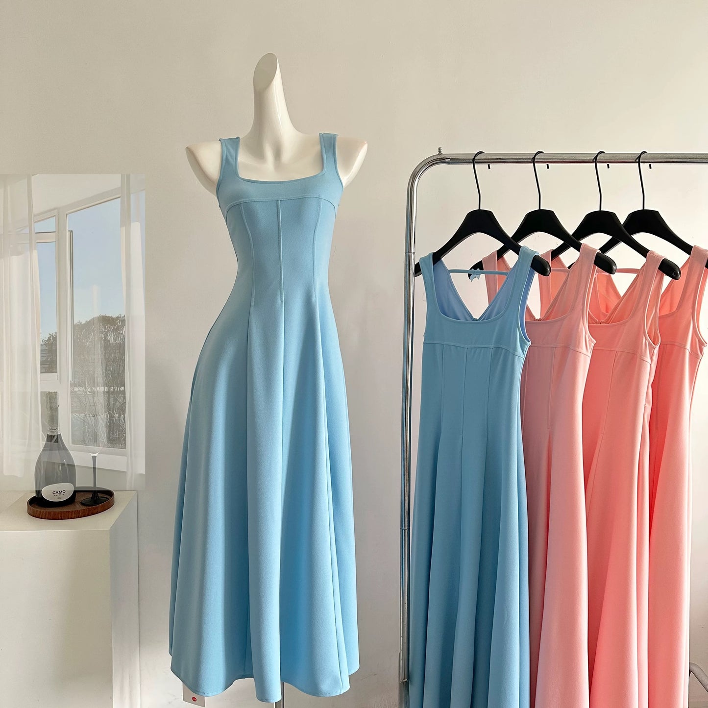 Miyou homemade 2025 new Chinese style national style Jingluo female French temperament suspender dress female spring slim long skirt