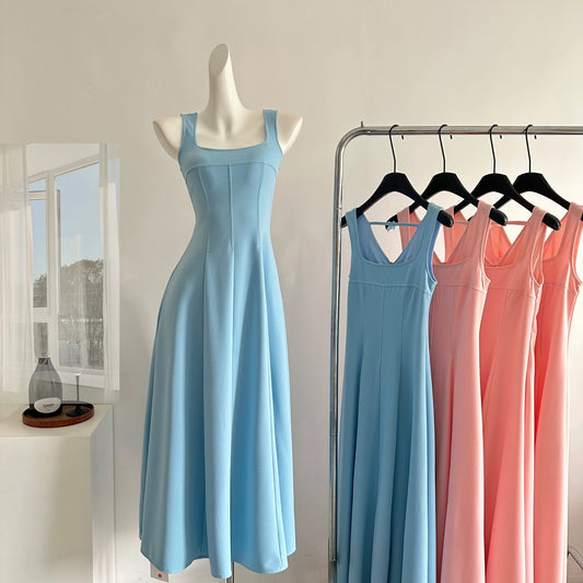 Miyou homemade 2025 new Chinese style national style Jingluo female French temperament suspender dress female spring slim long skirt