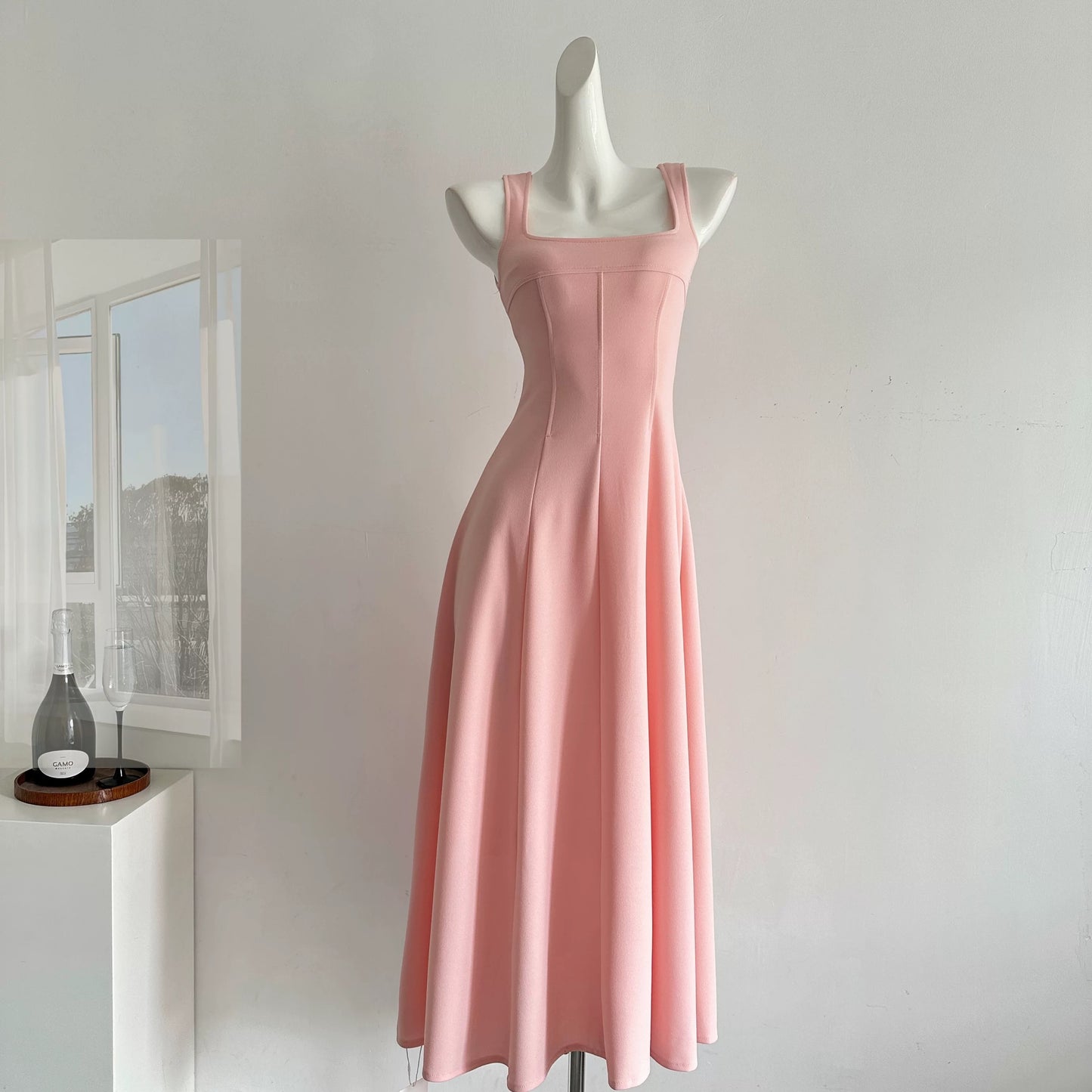 Miyou homemade 2025 new Chinese style national style Jingluo female French temperament suspender dress female spring slim long skirt