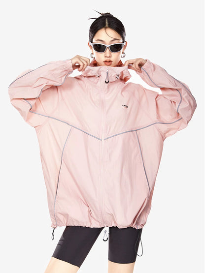 ICH MODE breathable and light upf50+ anti-UV jacket outdoor hooded solid color versatile sun protection clothing for women trendy