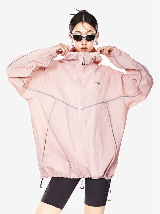 ICH MODE breathable and light upf50+ anti-UV jacket outdoor hooded solid color versatile sun protection clothing for women trendy