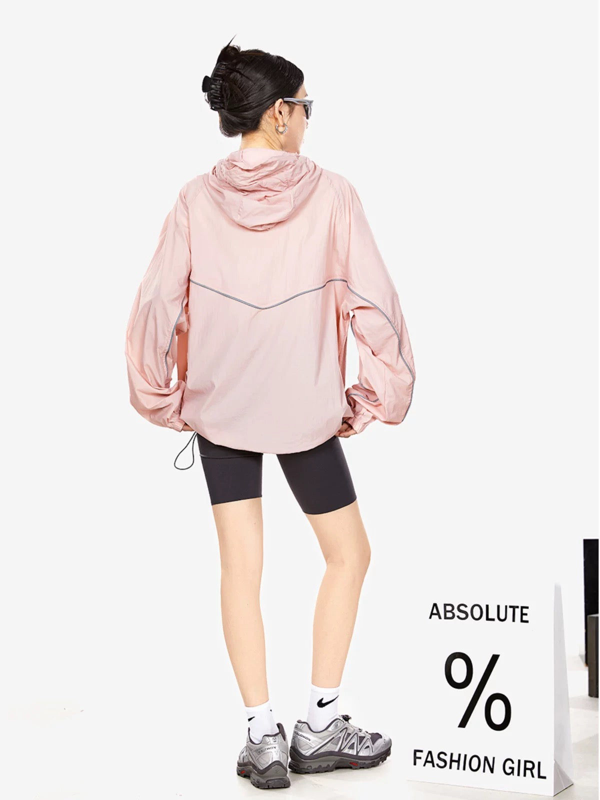 ICH MODE breathable and light upf50+ anti-UV jacket outdoor hooded solid color versatile sun protection clothing for women trendy