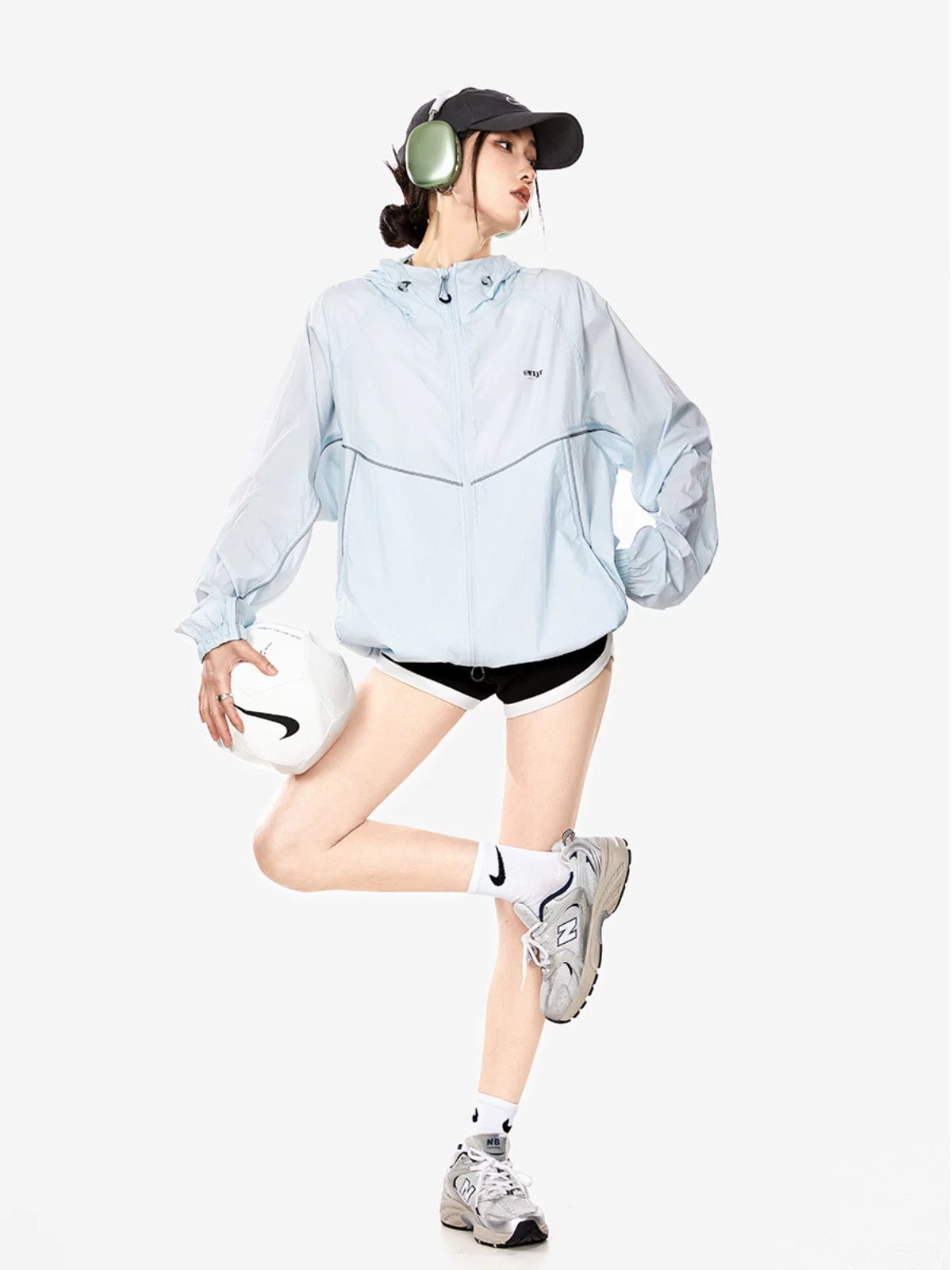 ICH MODE breathable and light upf50+ anti-UV jacket outdoor hooded solid color versatile sun protection clothing for women trendy