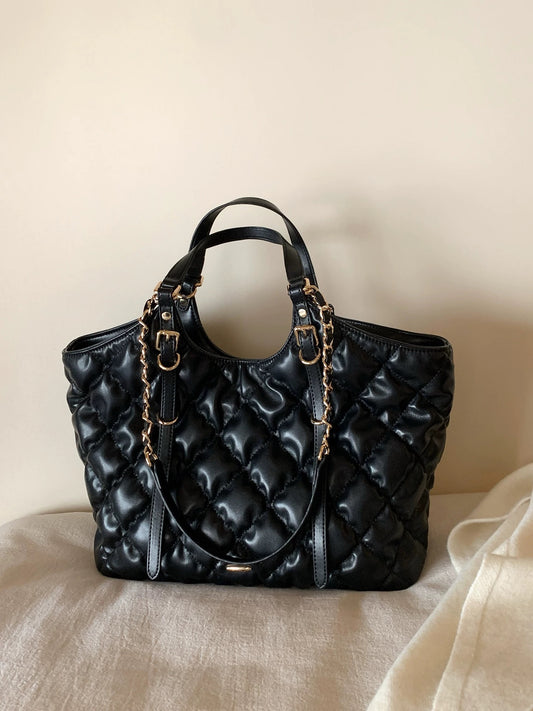 Chio2nd Quiet Night Sandalwood Cloud Tote Bag for Women, Large Capacity, Autumn/Winter Commuter Elegant Handbag/Shoulder Bag