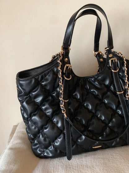 Chio2nd Quiet Night Sandalwood Cloud Tote Bag for Women, Large Capacity, Autumn/Winter Commuter Elegant Handbag/Shoulder Bag