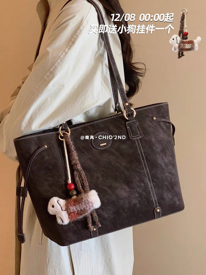 Chio2nd Twilight Snow Rhine Tote Bag for Women, Large Capacity Autumn/Winter Commuter Bag, Handbag, Shoulder Bag