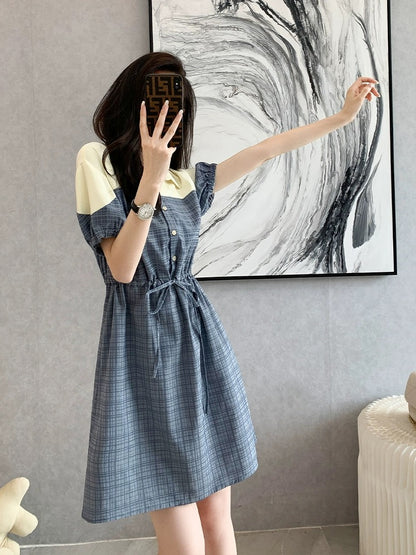 French high-end polo dress spring and autumn skirt women's 2024 new waist shirt skirt a-line skirt summer