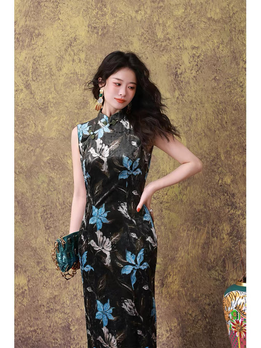 Dangdang Somes "Qingyan" Refined New-Chinese Style Sleeveless Cheongsam Dress