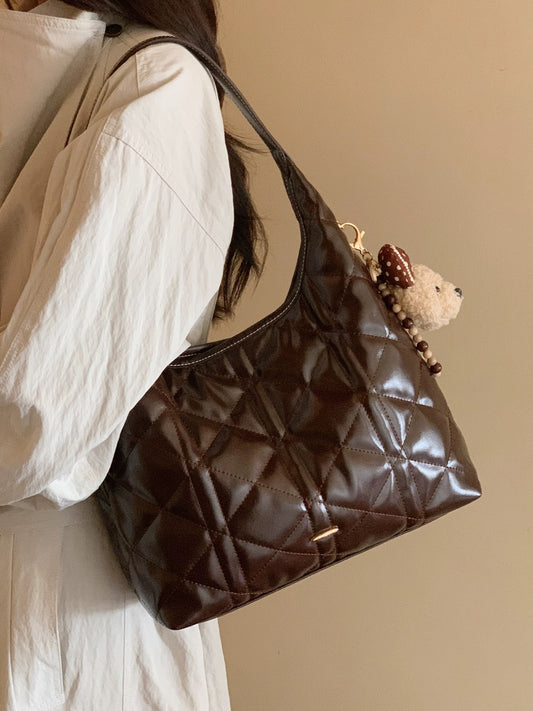 Chio2nd Mong Kok Neon Tote Bag, Women's Diamond Pattern Hobo Handbag, Commuter Shoulder Bag/Underarm Bag