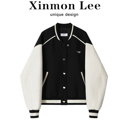 XinmonLee American retro niche baseball jacket jacket women's autumn and winter design loose slim top
