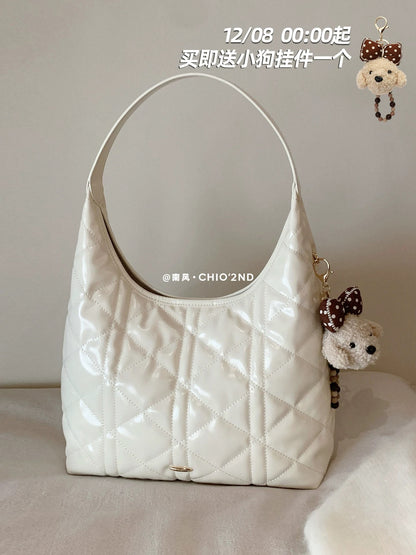 Chio2nd Mong Kok Neon Tote Bag, Women's Diamond Pattern Hobo Handbag, Commuter Shoulder Bag/Underarm Bag