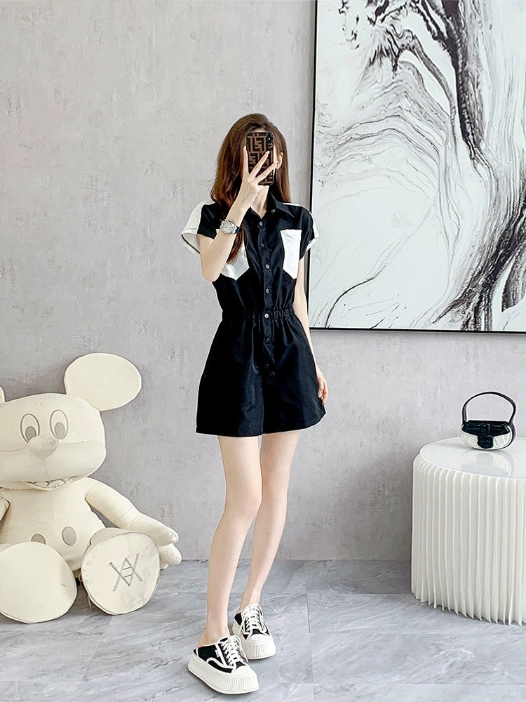Spring textured high-end casual fashion work jumpsuit 2024 new small slim summer jumpsuit