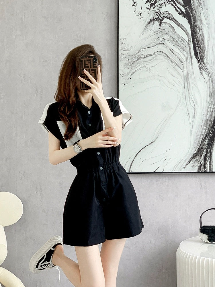 Spring textured high-end casual fashion work jumpsuit 2024 new small slim summer jumpsuit