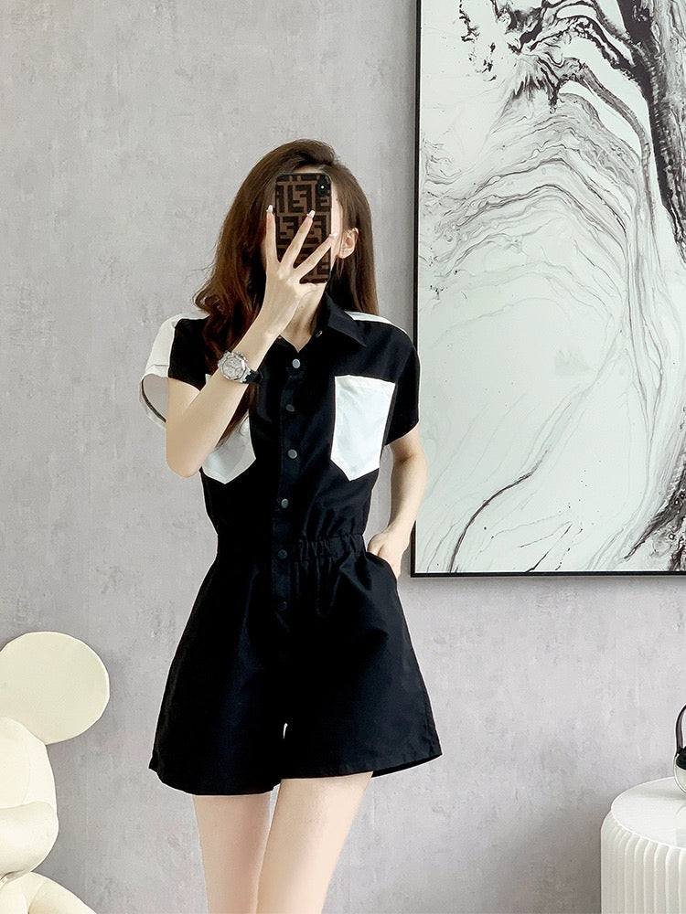 Spring textured high-end casual fashion work jumpsuit 2024 new small slim summer jumpsuit