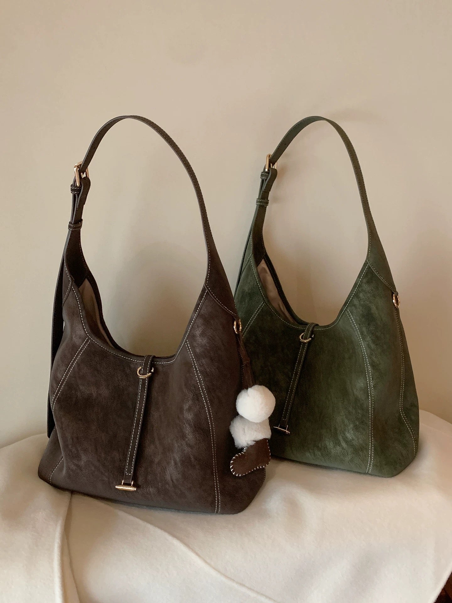 Chio2nd Shimoshima Post Tote Bag for Women, Large Capacity Hobo Bag, Shoulder Bag, Underarm Bag, Crossbody Bag