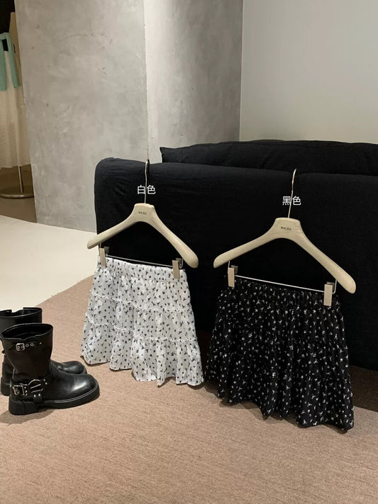 Tea break French retro temperament skirt female new summer slim skirt floral cake skirt a-line skirt