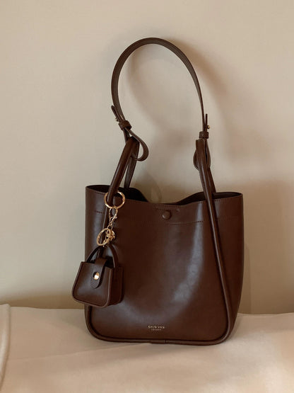 Chio2nd Film Time Tote Bag for Women, Simple, Versatile, and Stylish Basket Shoulder Bag