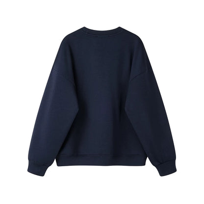 XinmonLee lazy style design knitted Little Red Riding Hood round neck sweater jacket Korean style autumn and winter all-match loose