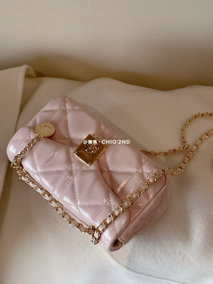 Chio2nd Romantic Prelude Small Square Bag for Women, 2025 New Arrival, Diamond Pattern Chain Bag, Shoulder Bag/Crossbody Bag
