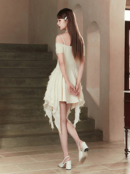 IvyNyLon 2023 new summer high-end long dress one-shoulder broken skirt fairy dress