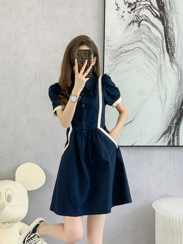 Spring women's 2024 new French design polo shirt dress spring and summer high-end western style skirt