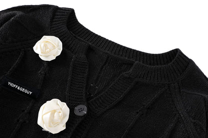 XinmonLee knitted cardigan jacket v-neck soft and glutinous small fragrance style sweater female early autumn chic short top gentle