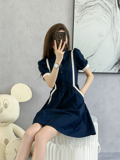 Spring women's 2024 new French design polo shirt dress spring and summer high-end western style skirt