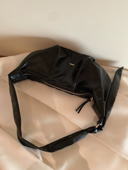 Chio2nd Women's Rich Chocolate Cocoa Shoulder Bag, Pleated Casual Loose-fitting Hobo Bag, Shoulder Bag/Crossbody Bag