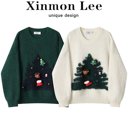 XinmonLee this year's popular beautiful sweaters knitted sweaters autumn and winter women's high-end temperament Christmas bottoming shirts