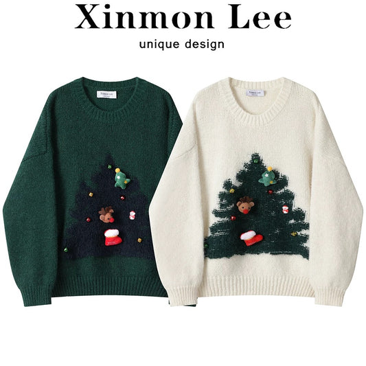 XinmonLee this year's popular beautiful sweaters knitted sweaters autumn and winter women's high-end temperament Christmas bottoming shirts