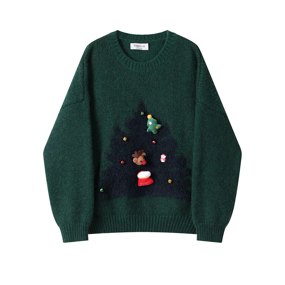 XinmonLee this year's popular beautiful sweaters knitted sweaters autumn and winter women's high-end temperament Christmas bottoming shirts