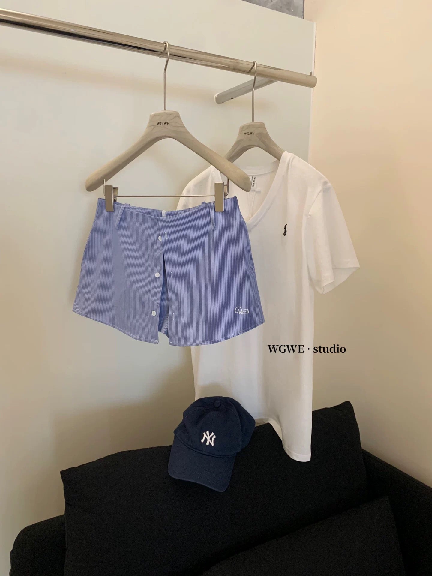Lin Xia Xia's diversified layered design shirt skirt pants A-line anti-exposure skirt