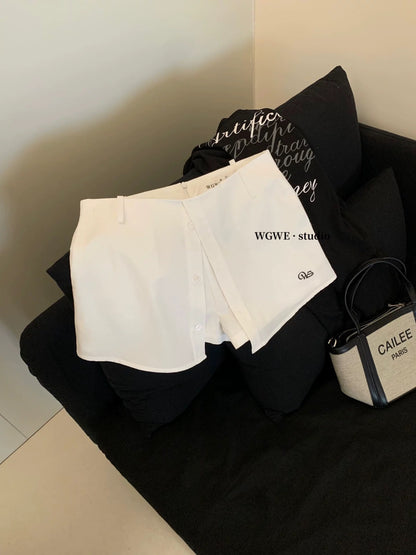 Lin Xia Xia's diversified layered design shirt skirt pants A-line anti-exposure skirt