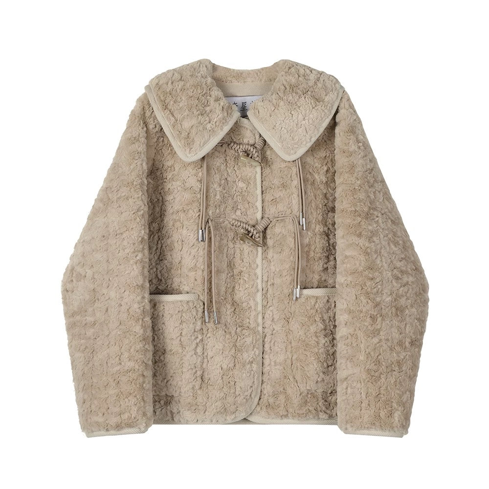 XinmonLee small fragrance style lambskin temperament lady high-end ladies short coat autumn and winter fur one-piece top